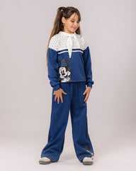 Ensemble Fille Bleu Marine & Blanc